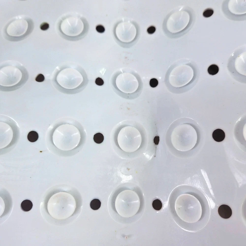 Square Cobblestone Pebble Print Shower Mat Non-Slip Suction Cup Multicolor 31x31